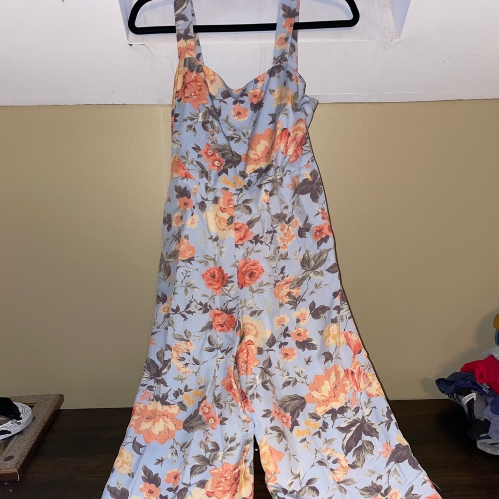 Majorelle Blue Floral Jumpsuit Size Small